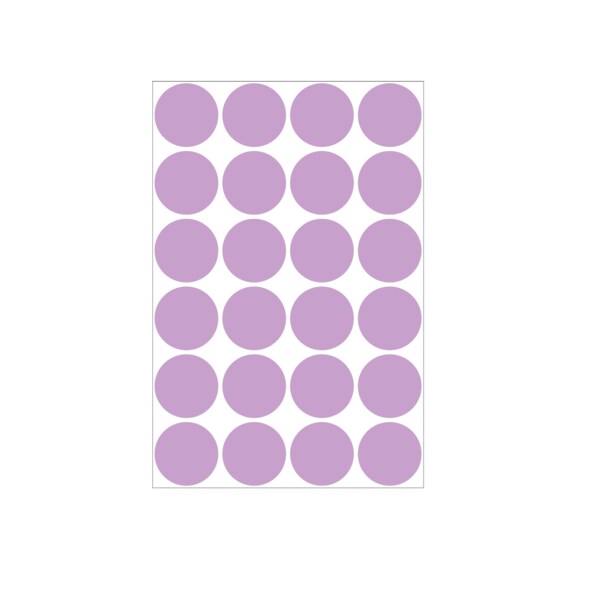 1" Color Coding Dots Violet - Sheet Form
